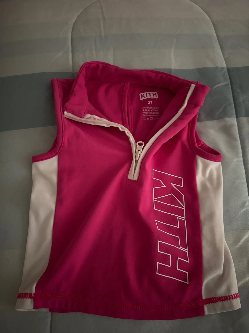 Kith Girls Hot Pink and White Sleeveless short set